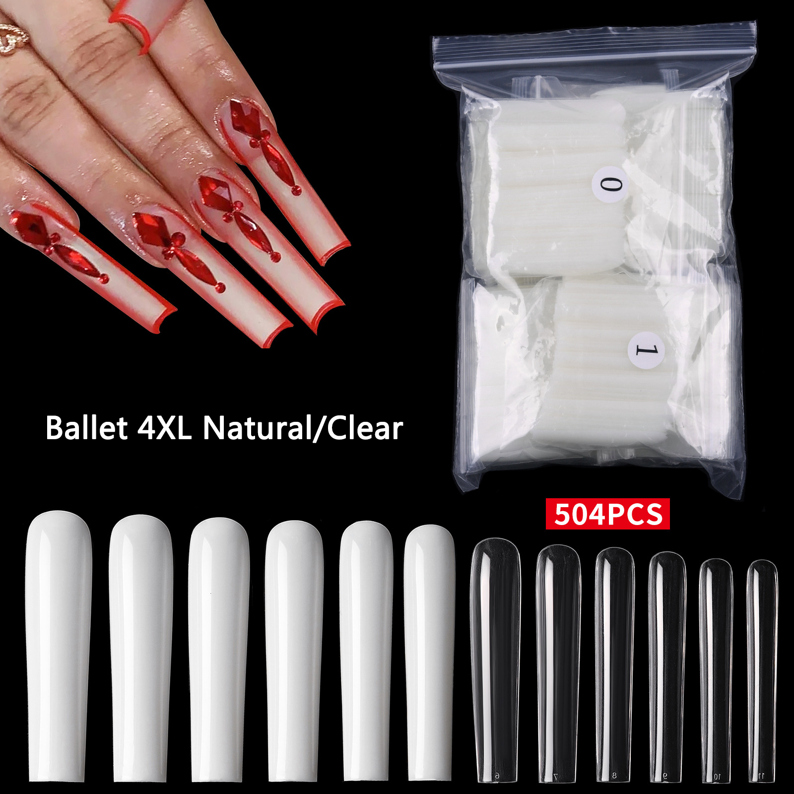 Nail Art Xxl - CHUNSHU Extra Long False Nails 500Pcs