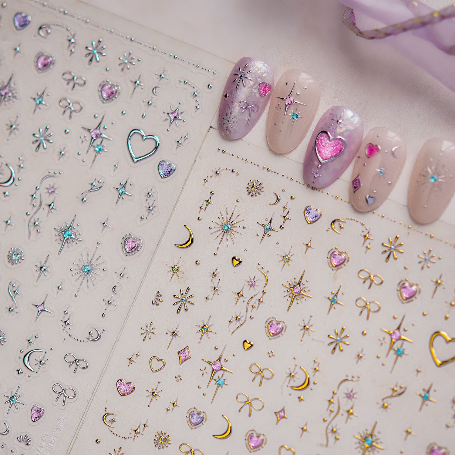 Nail Art Zelda - Gold Silver Bronzing Nail Stickers Colorful
