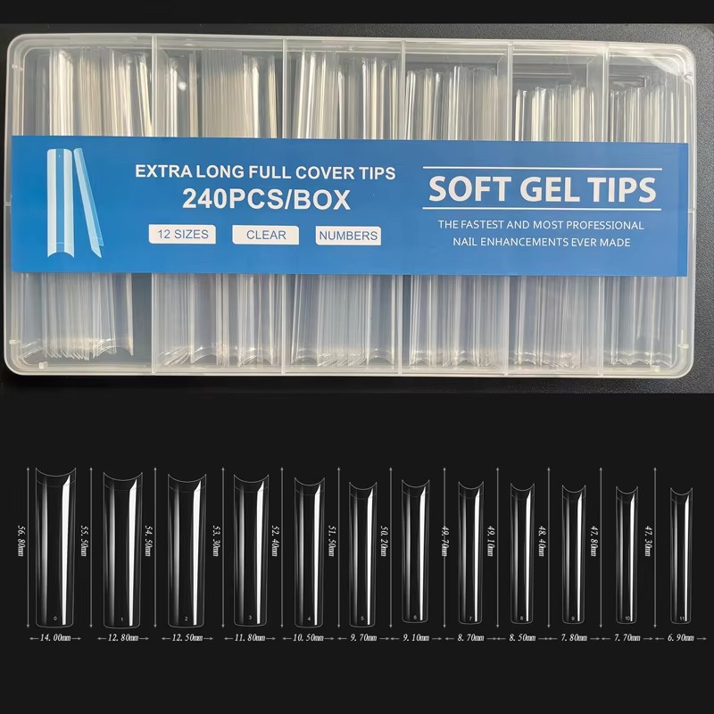 240 Pieces XXL Fake Nails Extr - Nail Art Xxl recension och pris
