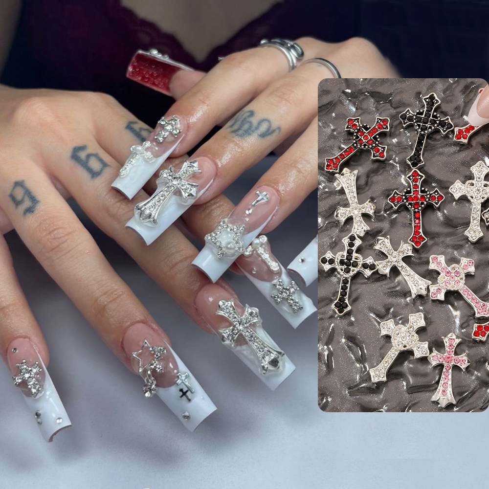 5Pcs XXL Silver Cross Luxury N - Nail Art Xxl recension och pris