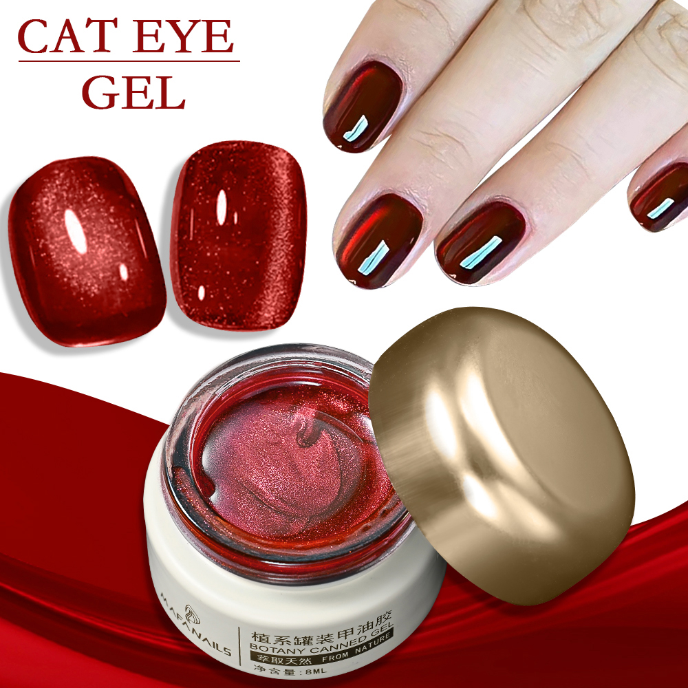 8ml Ruby Red Cat Eye Gel Nail  - Nail Art Red recension och pris