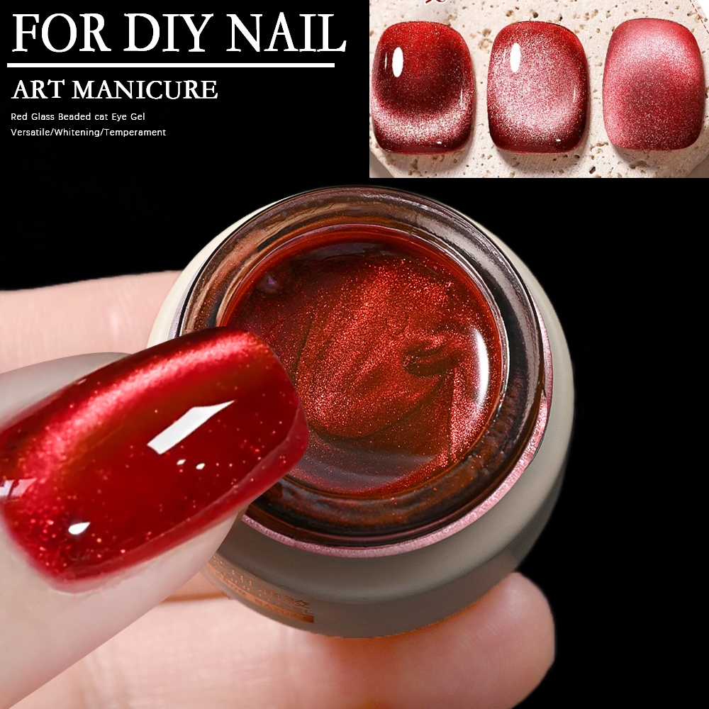 8ml Ruby Red Cat Eye Gel Nail  - Nail Art Red recension och pris