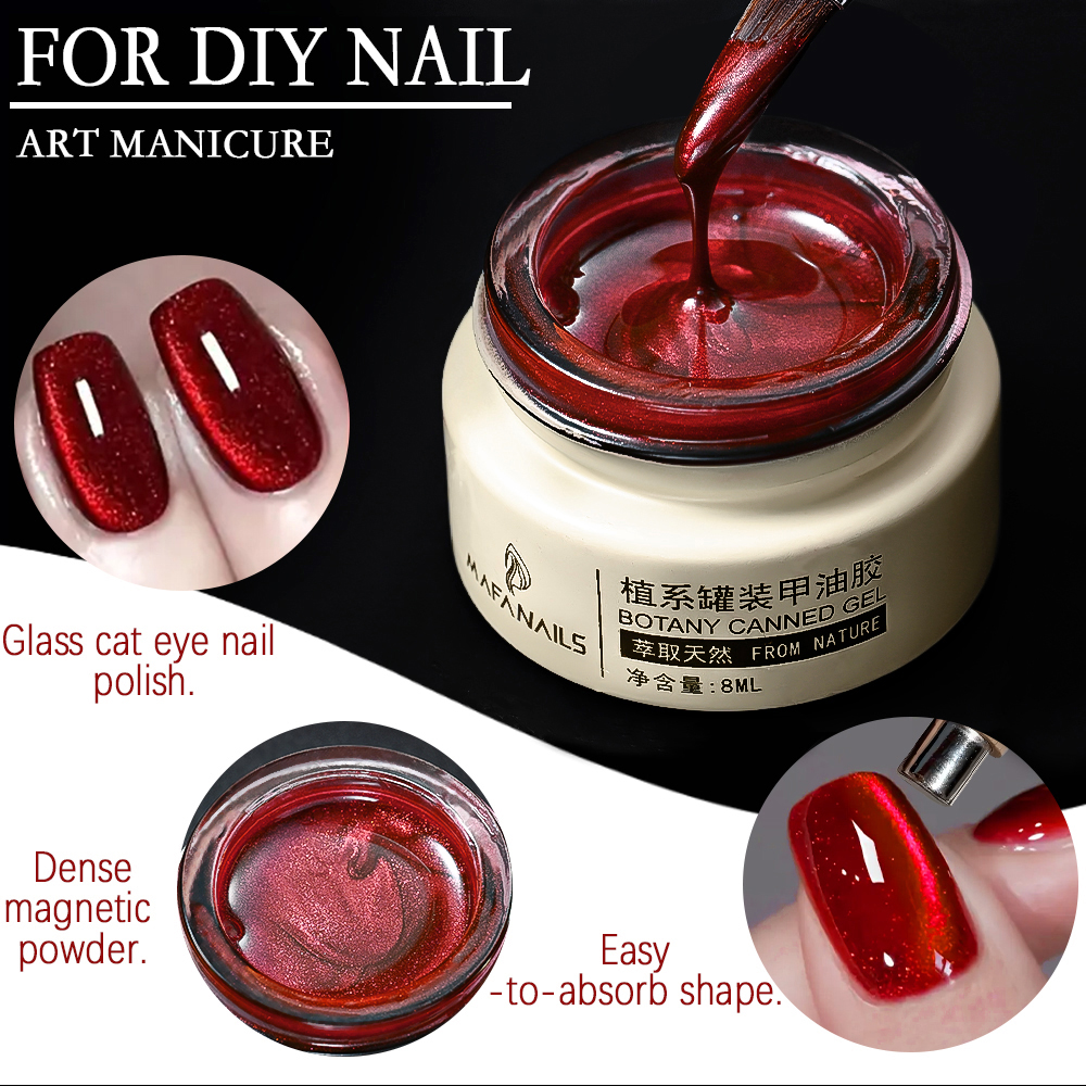 8ml Ruby Red Cat Eye Gel Nail  - Nail Art Red recension och pris