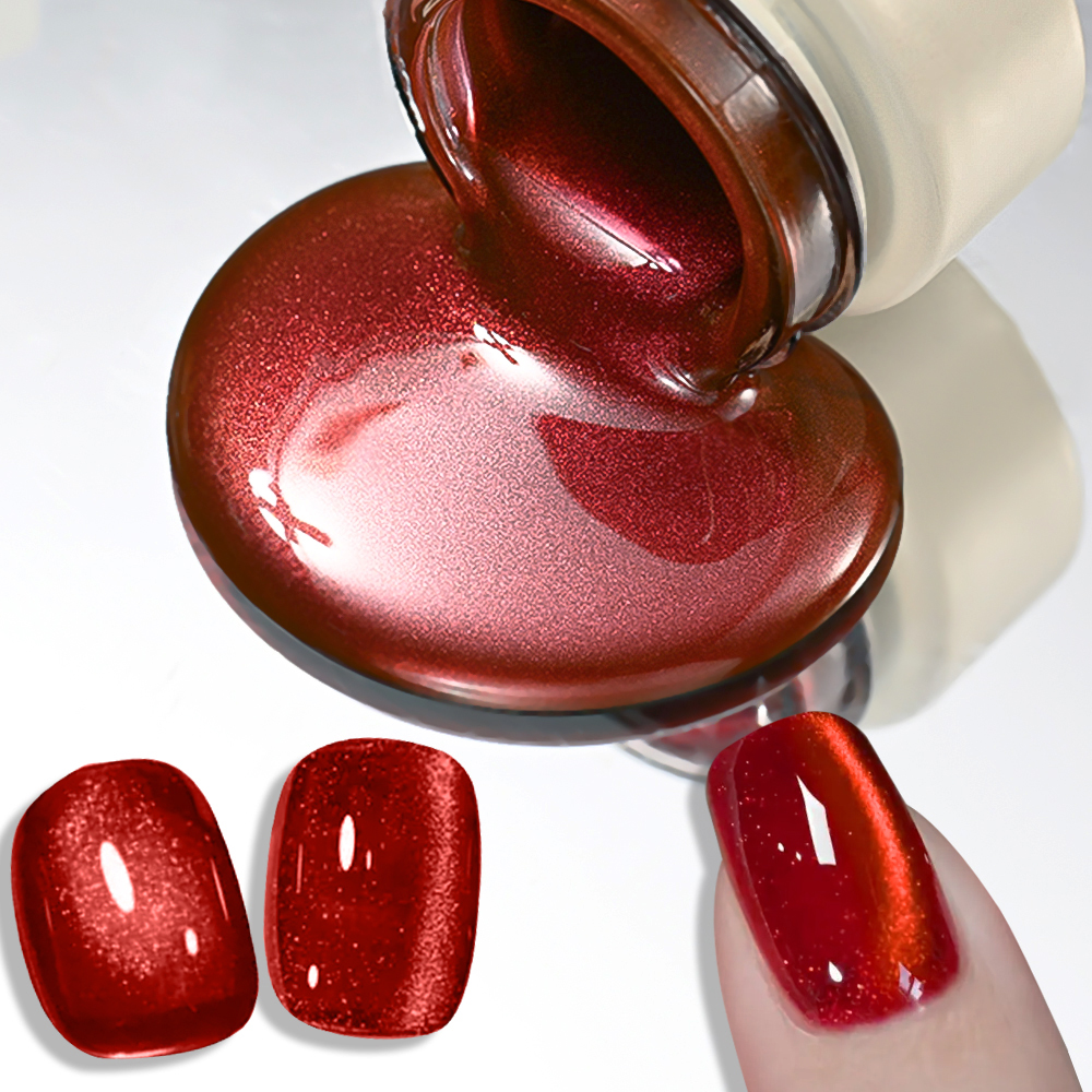 8ml Ruby Red Cat Eye Gel Nail  - Nail Art Red recension och pris