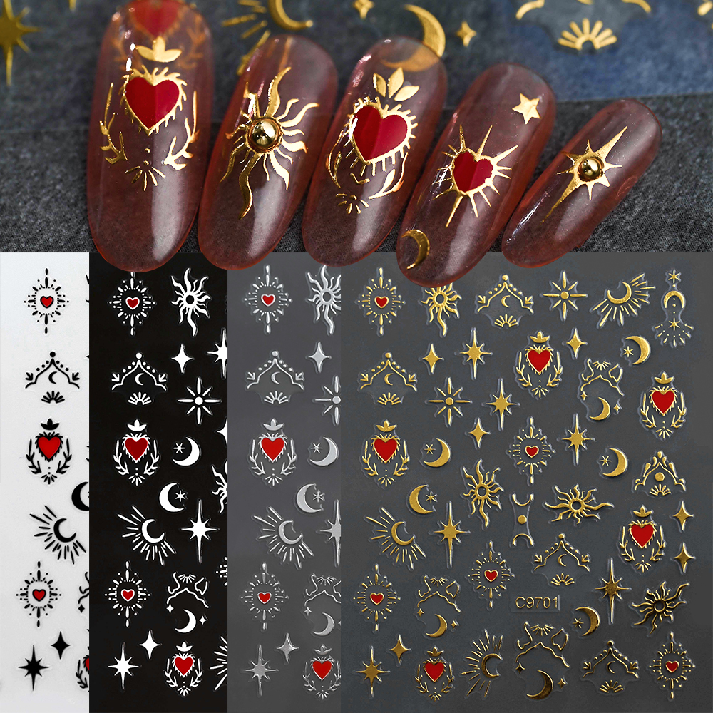 8Pcs Red Heart Nail Stickers 3 - Nail Art Zelda recension och pris