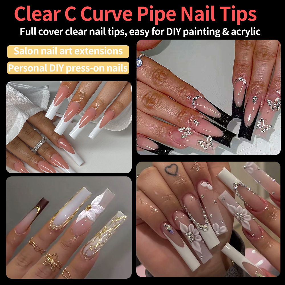 240pcs/Box XXL C Curve Straigh - Nail Art Xxl recension och pris