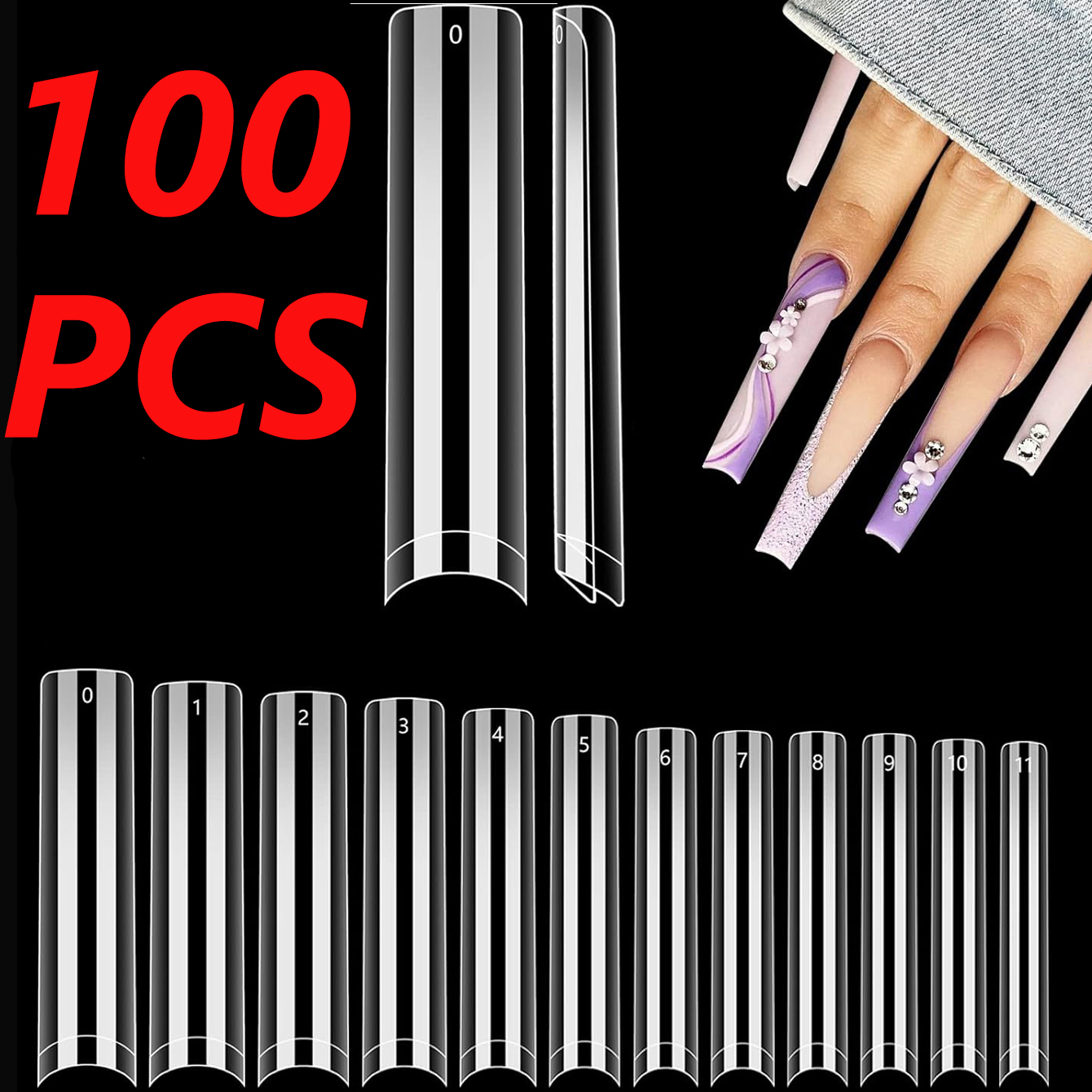 100pcs/Box XXL Extra Straight  - Nail Art Xxl recension och pris