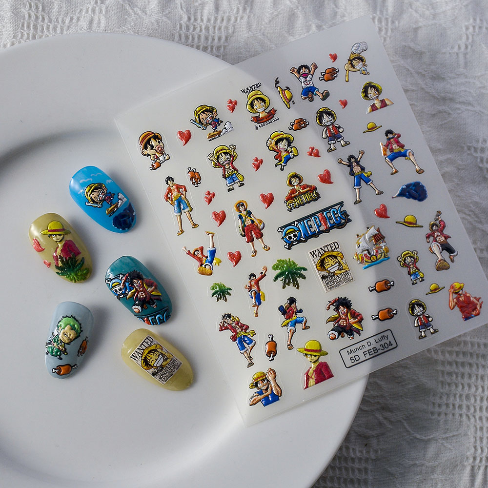 1PCS 5D New One Piece Nail Sti - Nail Art Zoro One Piece recension och pris