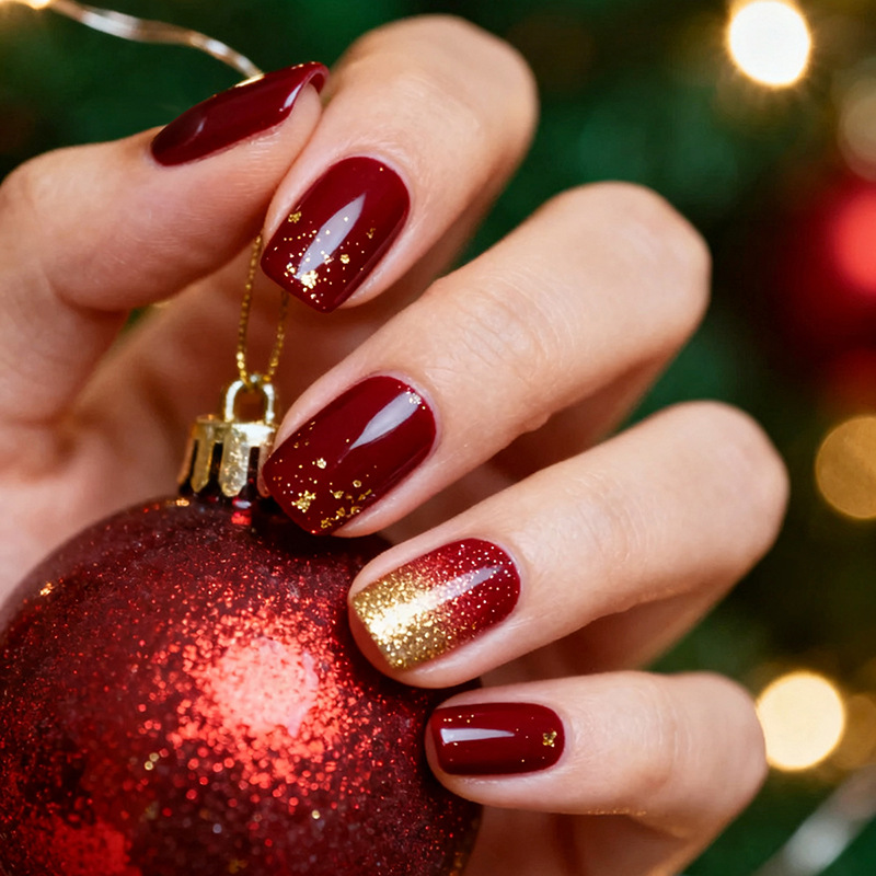 24pcs Wine Red Full Cover Nail - Nail Art Red recension och pris