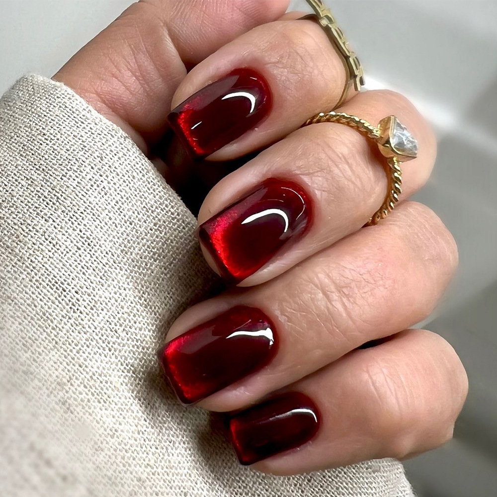24pcs Wine Red Full Cover Nail - Nail Art Red recension och pris