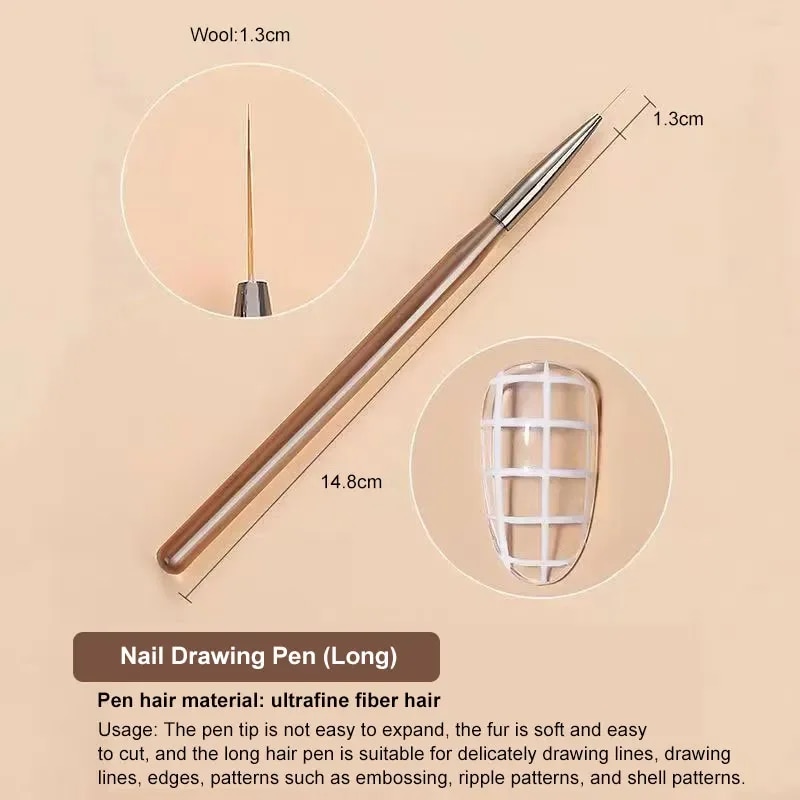 9PCS UV Gel Nail Brush Liner D - Nail Art Quirky recension och pris