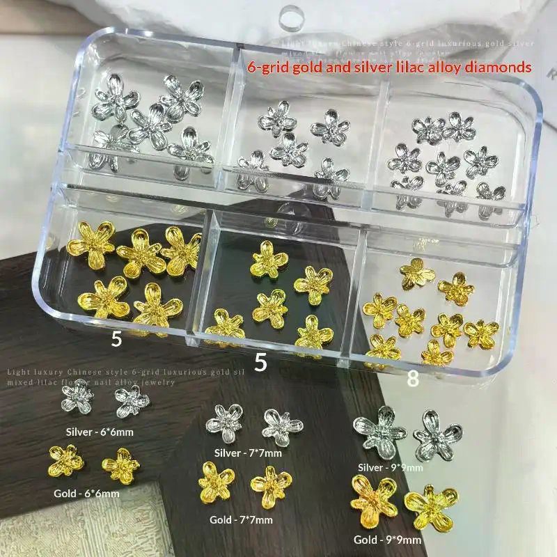 20/30pcs 3D Alloy Flower Nail  - Nail Art Lilac recension och pris