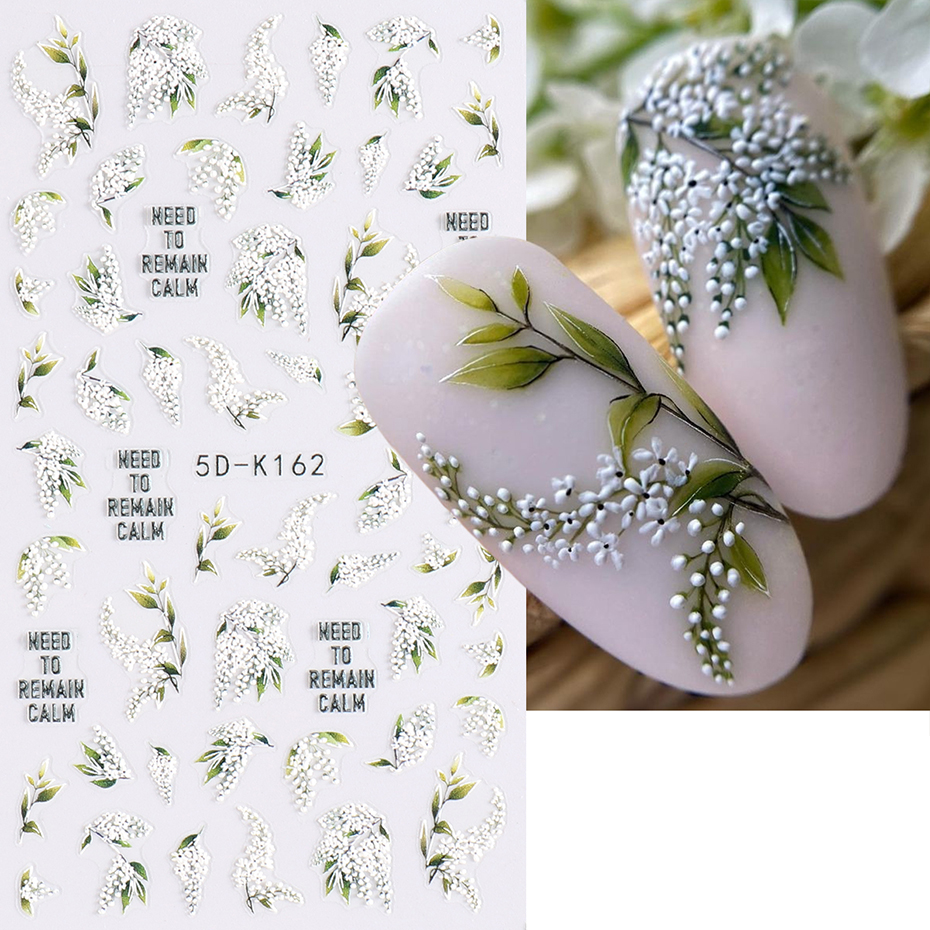 1/2pcs 5D Embossed White Lilac - Nail Art Lilac recension och pris