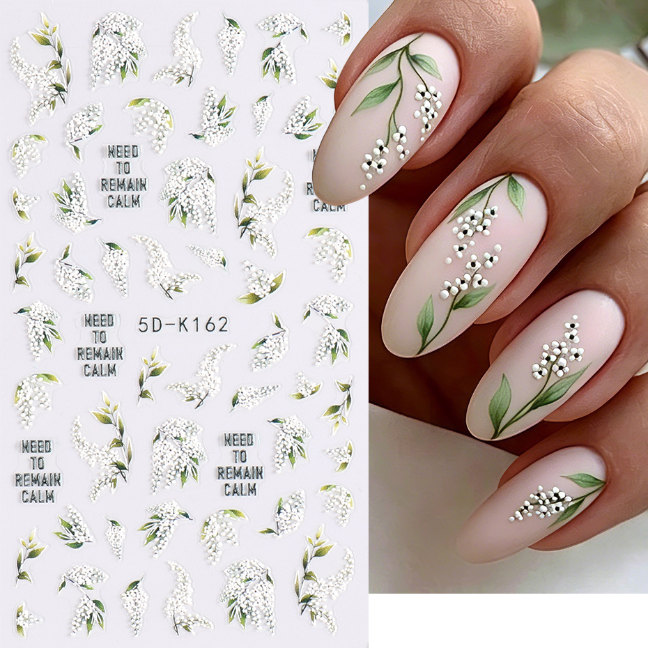 1/2pcs 5D Embossed White Lilac - Nail Art Lilac recension och pris