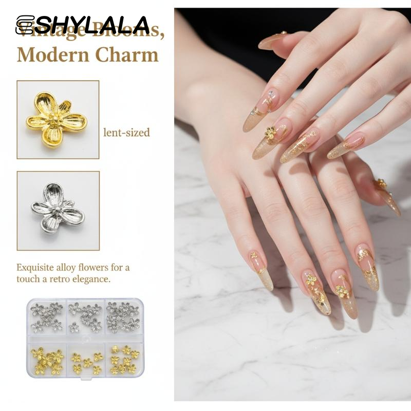 20/30pcs 3D Alloy Flower Nail  - Nail Art Lilac recension och pris