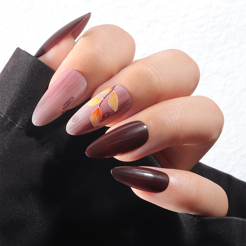 24Pcs French Almond False Nail - Nail Art Red recension och pris