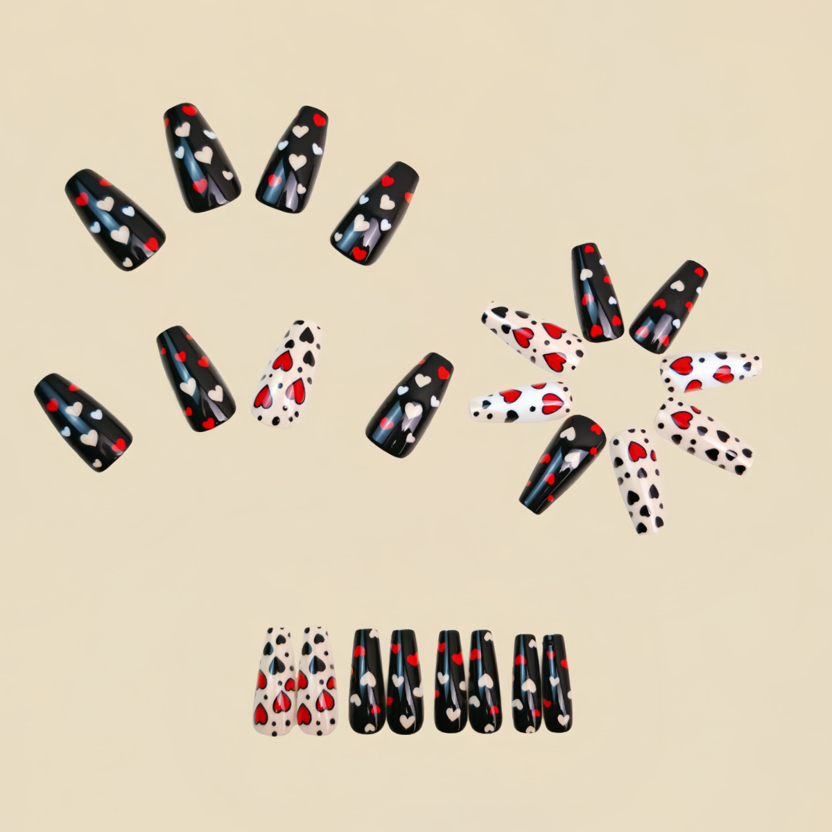 Medium long fake nails for wom - Nail Art Red recension och pris