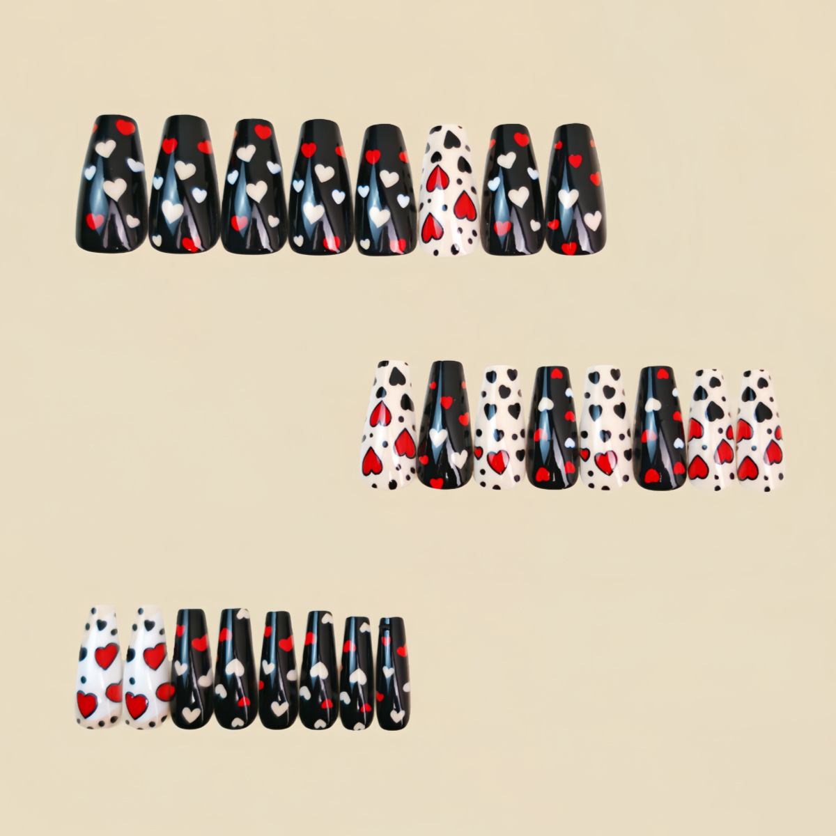 Medium long fake nails for wom - Nail Art Red recension och pris