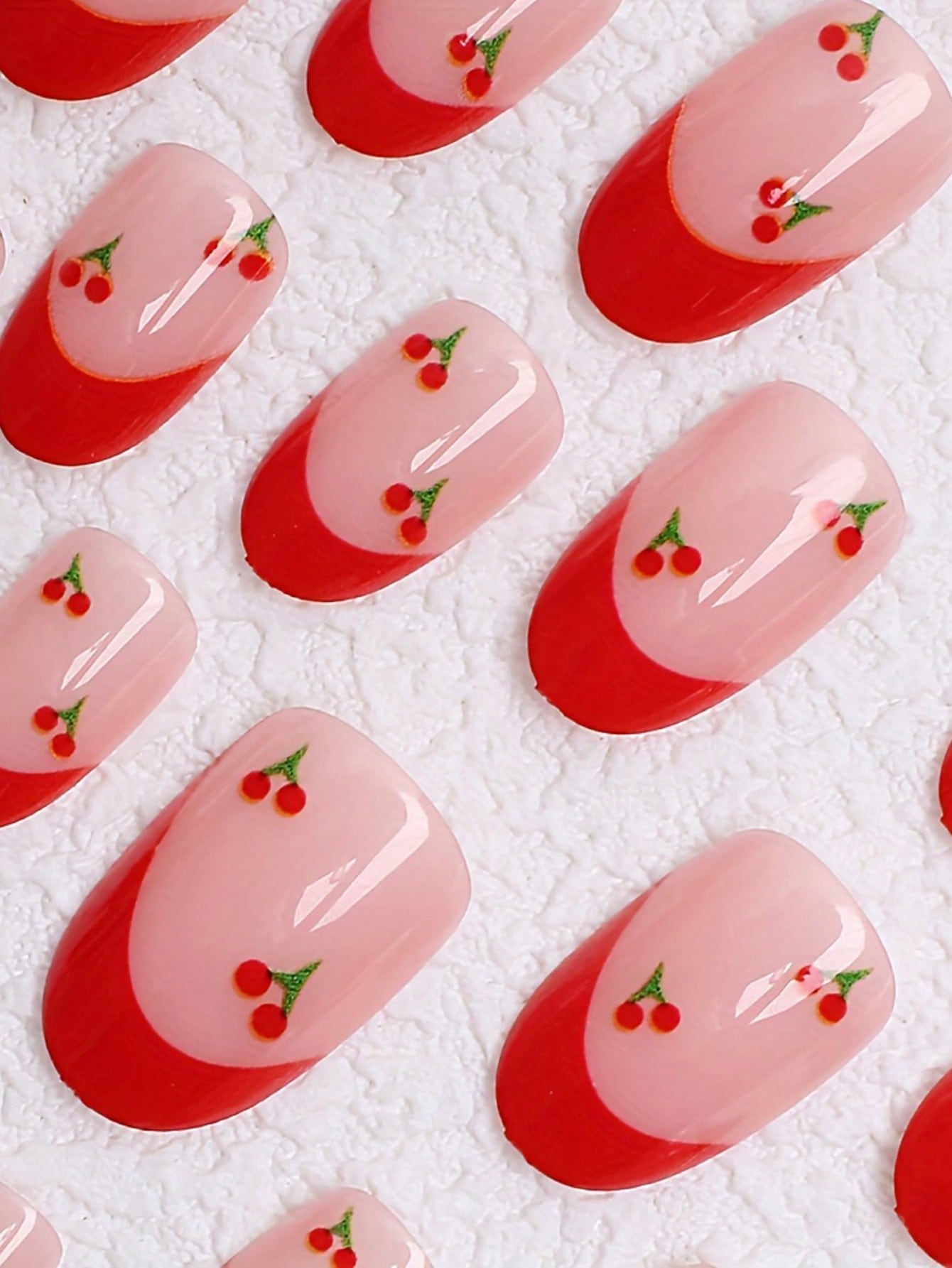 24pcs French Sakura Press On N - Nail Art Red recension och pris