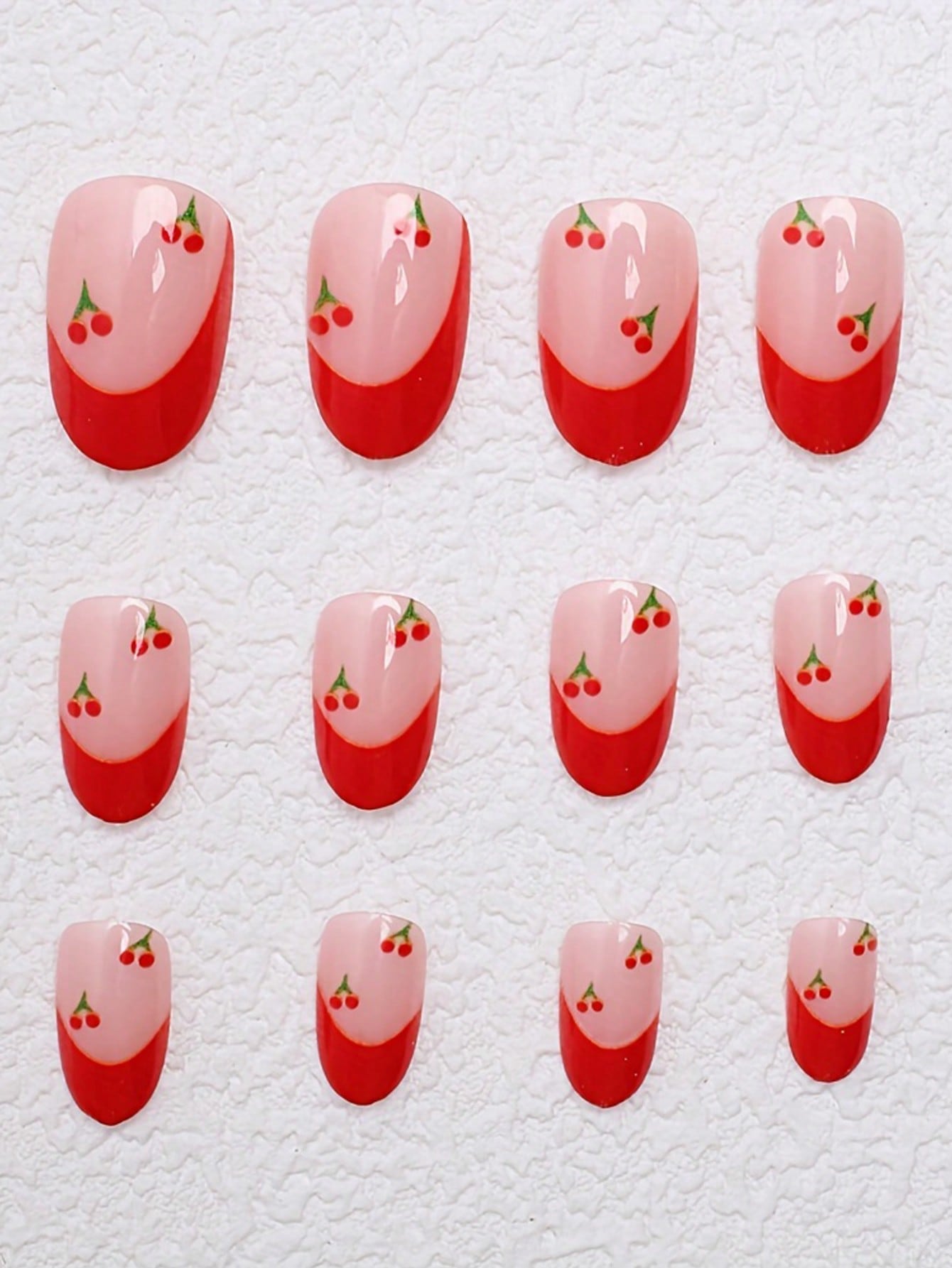 24pcs French Sakura Press On N - Nail Art Red recension och pris