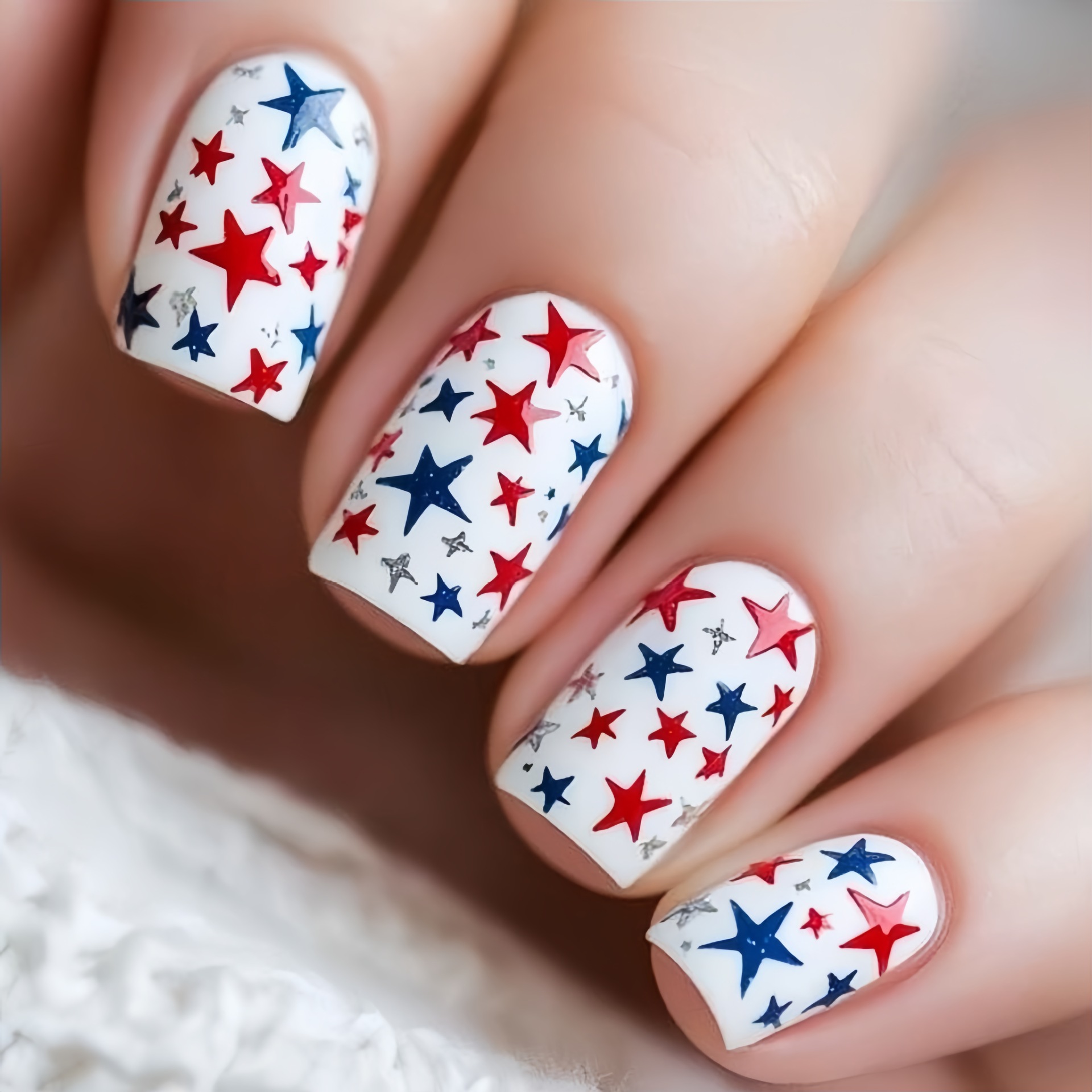 24Pcs Independence Day stars w - Nail Art Red recension och pris