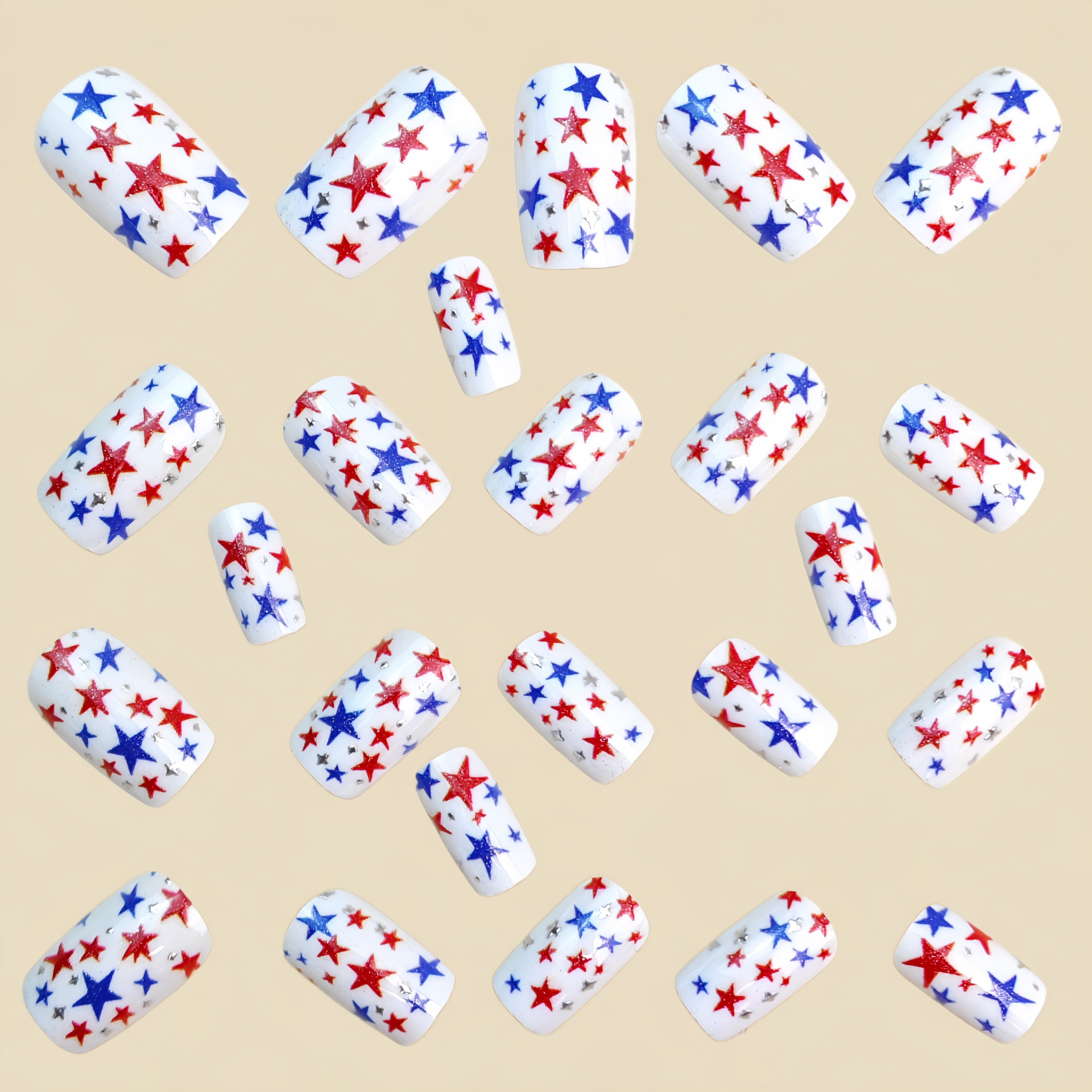 24Pcs Independence Day stars w - Nail Art Red recension och pris