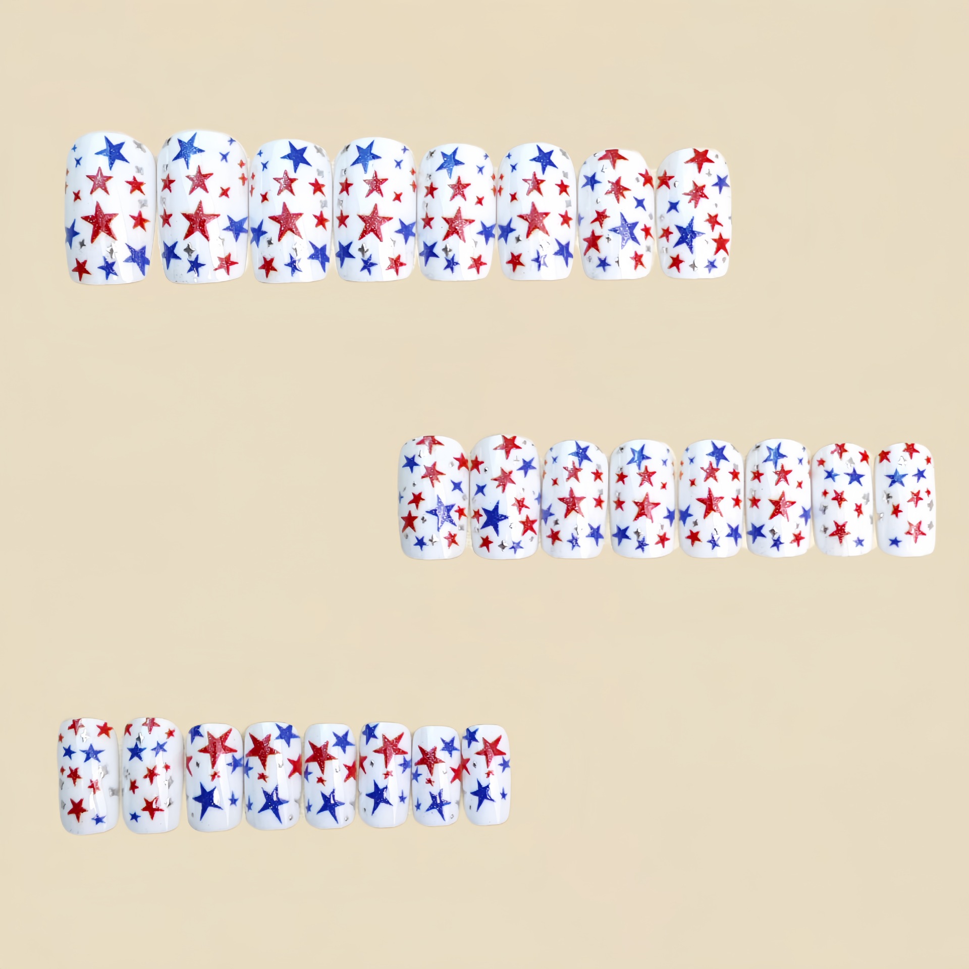 24Pcs Independence Day stars w - Nail Art Red recension och pris