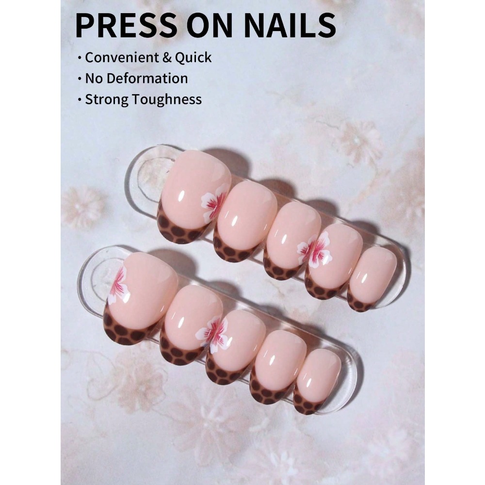 24pcs Cute Short Oval Flower N - Nail Art Gel Polish recension och pris