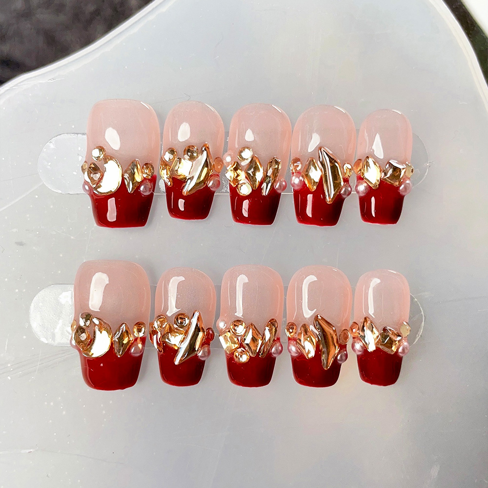 10pcs Short Trapezoid Handmade - Nail Art Quirky recension och pris