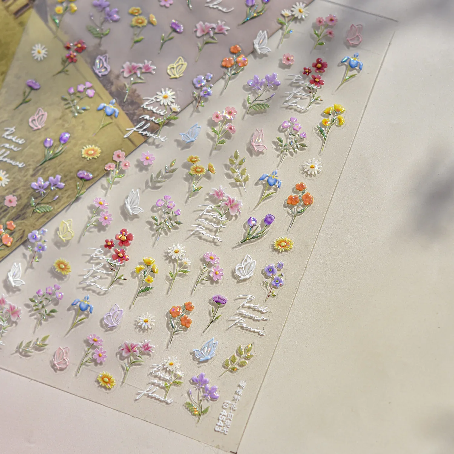 Purple Flowers Birds Butterfly - Nail Art Lilac recension och pris
