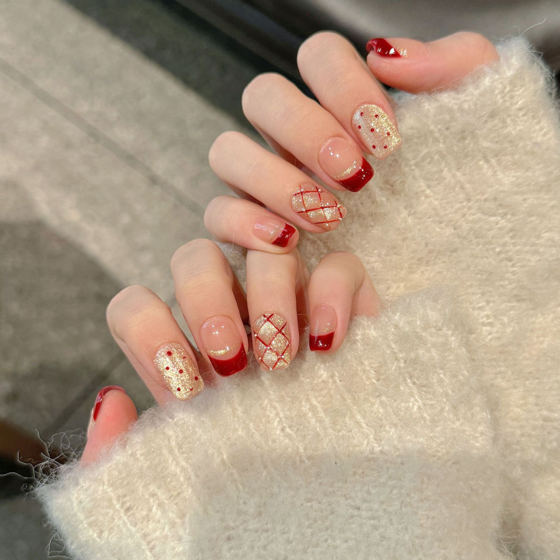 10pcs Pure Hand Pressed Coffin - Nail Art Red recension och pris